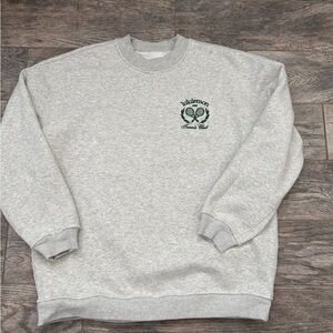 lululemon athletica Heather Gray Crewneck Sweatshirt - Tennis Club Logo